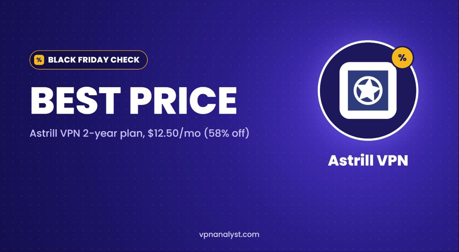 Astrill VPN Black Friday check: best price is the 2-year plan at $12.50 per month