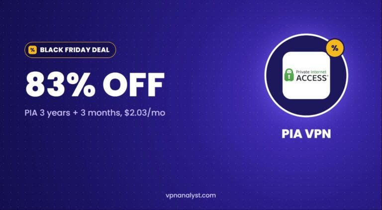 PIA Black Friday Deal: 83% Off ($2.03/mo)