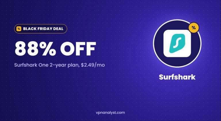 Surfshark Black Friday Deal: 88% Off ($2.49/mo)